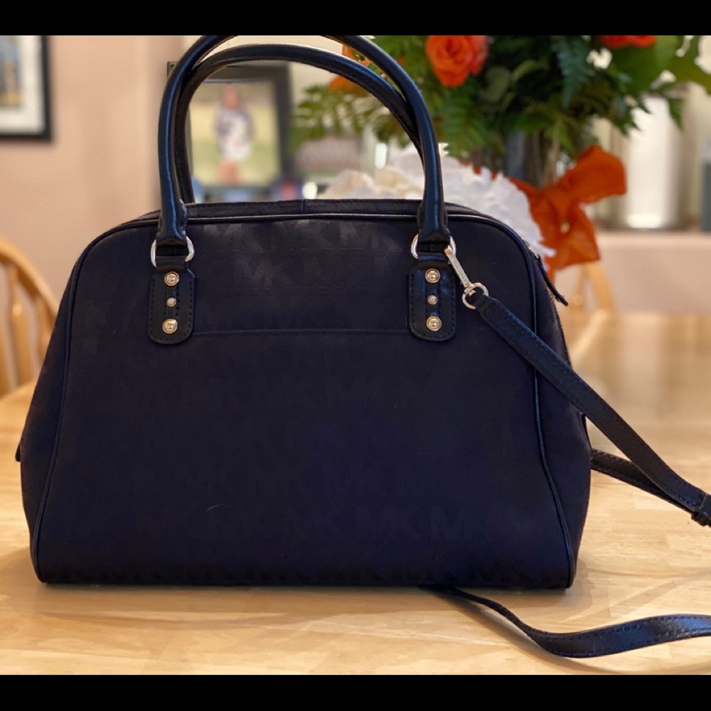 Michael Kors Monogram Satchel, Black